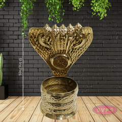 Golden Naga Abharanam Idol | Hindu Sacred Snake Sculpture
