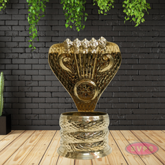 Golden Naga Abharanam Idol | Hindu Sacred Snake Sculpture