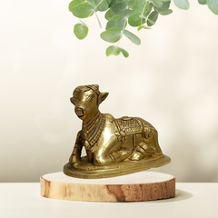 Nandi Brass Statue – Traditional Shiva Vahana Idol for Spiritual Decor