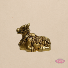 Handcrafted Brass Nandi Idol – Small Shiva Vahana Figurine