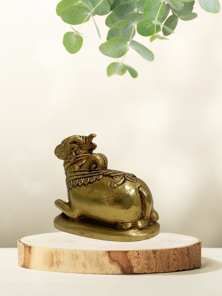 Nandi Brass Idol – Sacred Nandi Bull Statue for Home Temple & Pooja