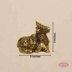 Handcrafted Brass Nandi Idol – Small Shiva Vahana Figurine