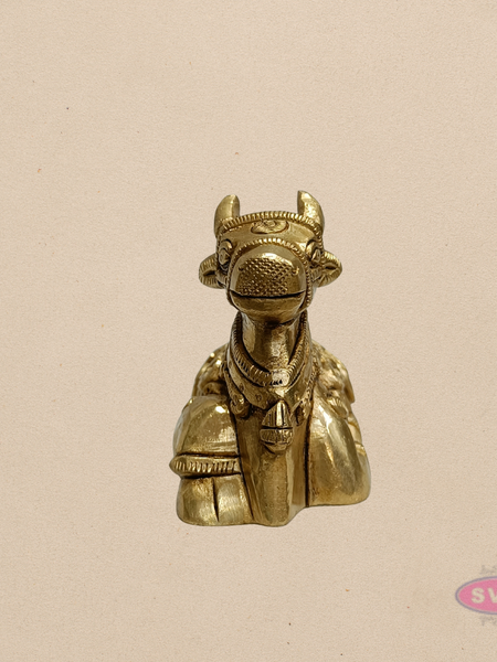 Handcrafted Brass Nandi Idol – Small Shiva Vahana Figurine