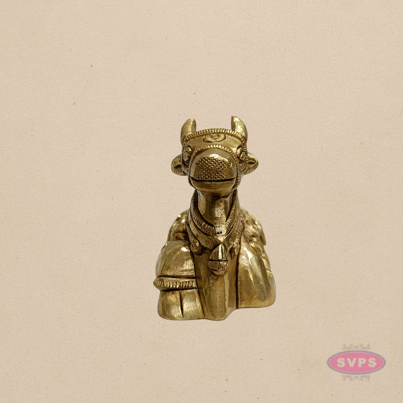 Handcrafted Brass Nandi Idol – Small Shiva Vahana Figurine