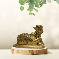 Nandi Brass Statue – Traditional Shiva Vahana Idol for Spiritual Decor