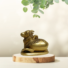 Nandi Brass Idol – Sacred Nandi Bull Statue for Home Temple & Pooja
