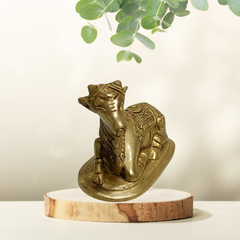Nandi Brass Statue – Traditional Shiva Vahana Idol for Spiritual Decor