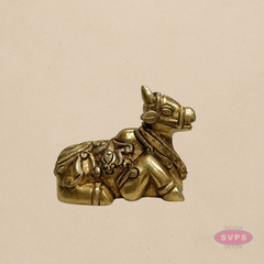 Handcrafted Brass Nandi Idol – Small Shiva Vahana Figurine