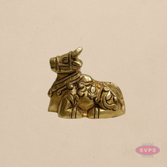 Antique Finish Brass Nandi Sculpture – Sacred Temple Décor