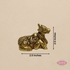 Antique Finish Brass Nandi Sculpture – Sacred Temple Décor
