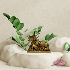 Small Brass Nandi Statue – Handcrafted Shiva Vahana Idol for Mandir Decor