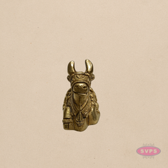 Mini Brass Nandi Statue – 1.5 Inch Sacred Bull Idol for Pooja