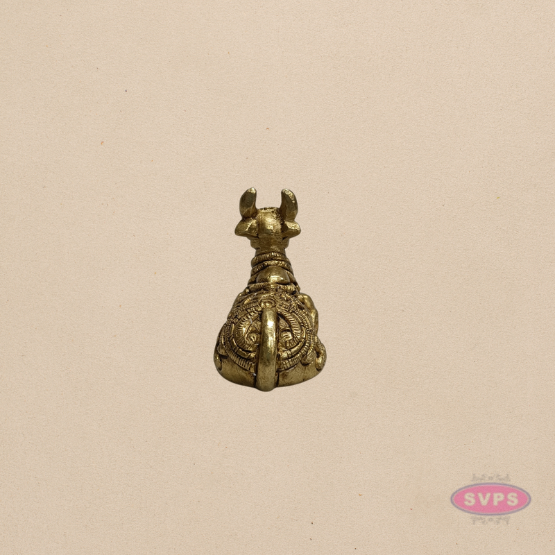 Mini Brass Nandi Statue – 1.5 Inch Sacred Bull Idol for Pooja
