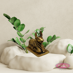 Small Brass Nandi Statue – Handcrafted Shiva Vahana Idol for Mandir Decor