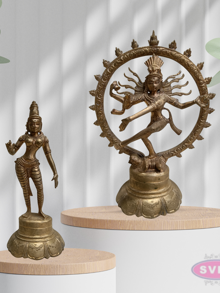Panchalogham Natarajar Sivakami Idol Set for Spiritual Décor