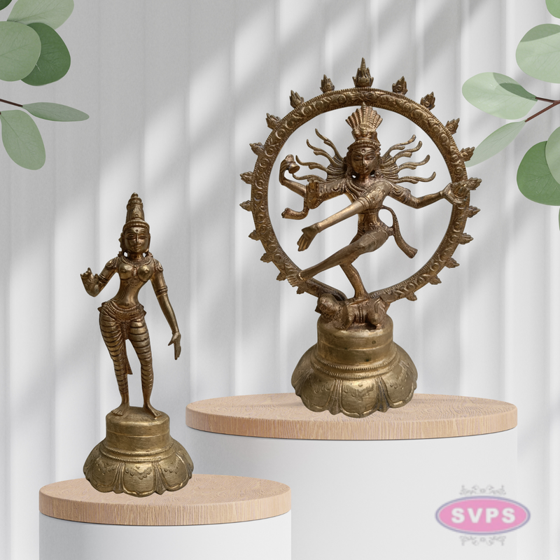Panchalogham Natarajar Sivakami Idol Set for Spiritual Décor