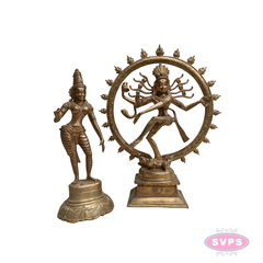 Panchalogham Natarajar Sivakami Idol Set for Spiritual Décor