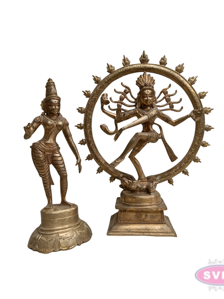 Panchalogham Natarajar Sivakami Idol Set for Spiritual Décor