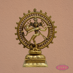 12 Inch Brass Nataraja Idol – Temple Style Dancing Shiva Statue