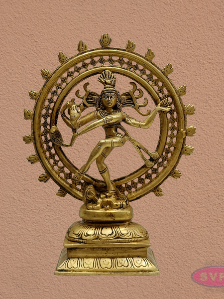 12 Inch Brass Nataraja Idol – Temple Style Dancing Shiva Statue