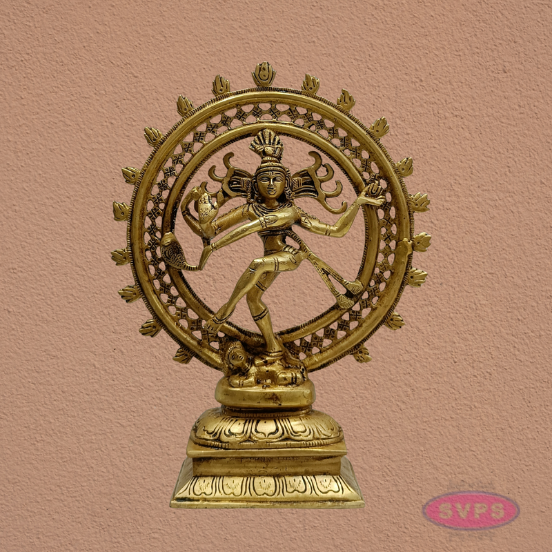 12 Inch Brass Nataraja Idol – Temple Style Dancing Shiva Statue