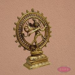 12 Inch Brass Nataraja Idol – Temple Style Dancing Shiva Statue