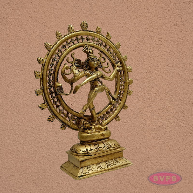 12 Inch Brass Nataraja Idol – Temple Style Dancing Shiva Statue