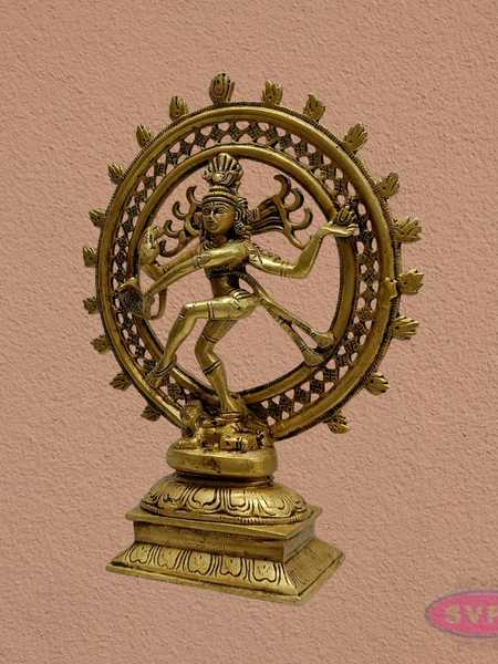 12 Inch Brass Nataraja Idol – Temple Style Dancing Shiva Statue