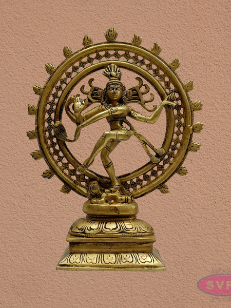 12 Inch Brass Nataraja Idol – Temple Style Dancing Shiva Statue