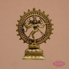 12 Inch Brass Nataraja Idol – Temple Style Dancing Shiva Statue