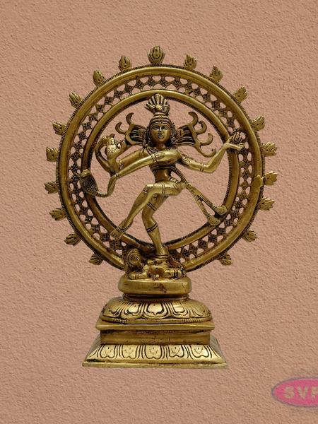 12 Inch Brass Nataraja Idol – Temple Style Dancing Shiva Statue