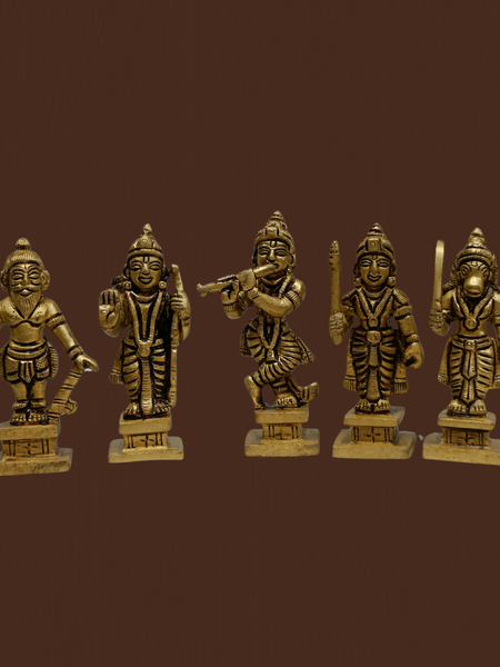 Dashavatara Brass Idol Set 3.5 Inch – Complete 10 Incarnations of Vishnu Murti Set