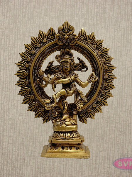 Lord Shiva Nataraja Brass Murti 9 Inch – Auspicious Tandava Form Idol