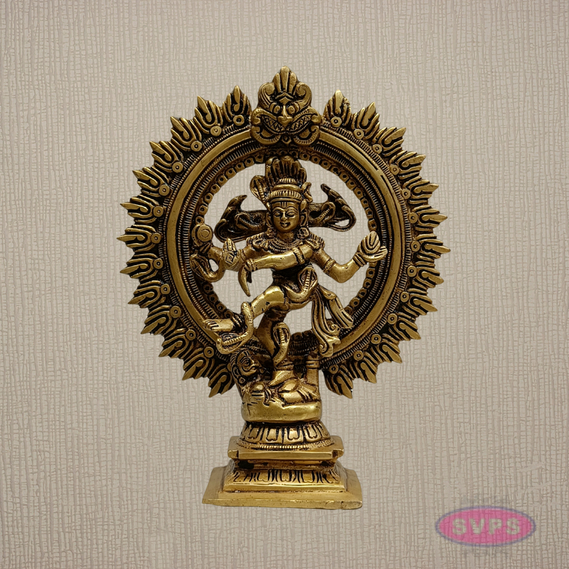 Lord Shiva Nataraja Brass Murti 9 Inch – Auspicious Tandava Form Idol