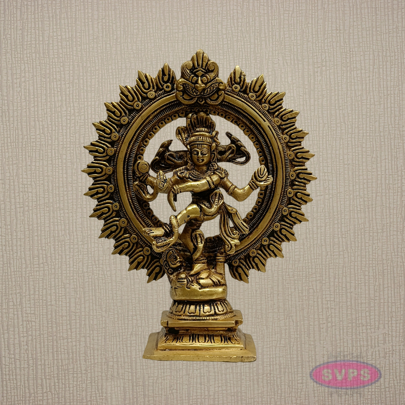 Lord Shiva Nataraja Brass Murti 9 Inch – Auspicious Tandava Form Idol