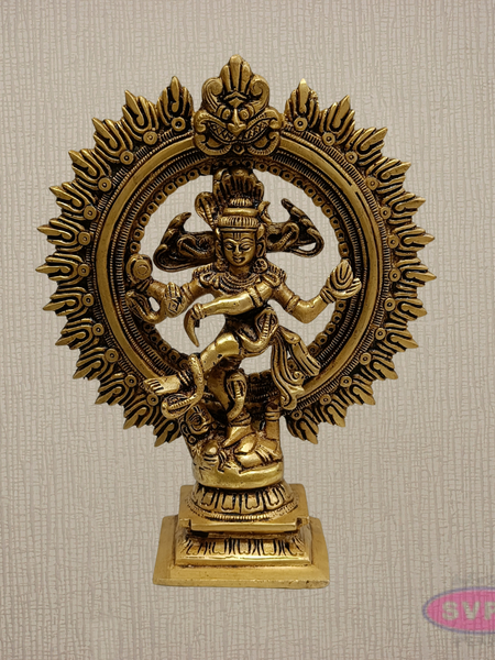 Lord Shiva Nataraja Brass Murti 9 Inch – Auspicious Tandava Form Idol