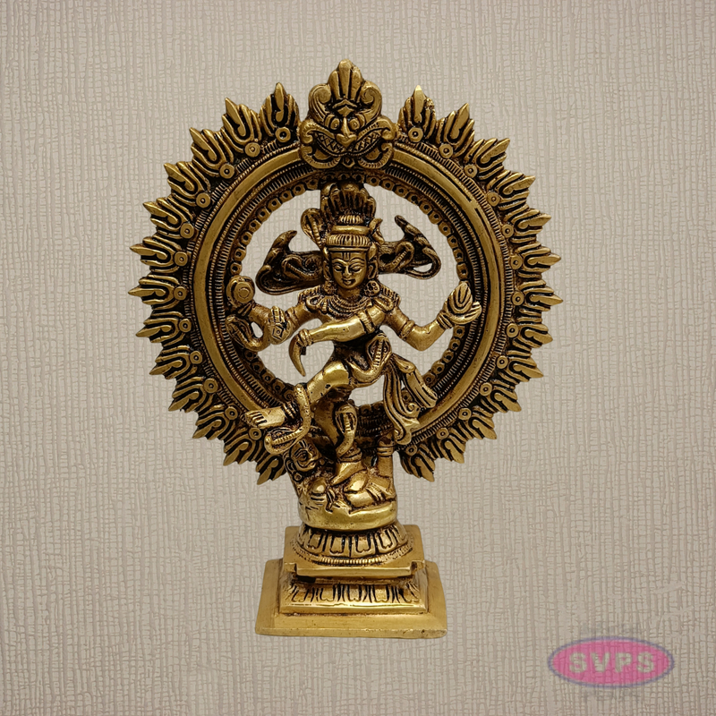Lord Shiva Nataraja Brass Murti 9 Inch – Auspicious Tandava Form Idol