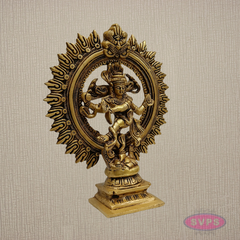 Lord Shiva Nataraja Brass Murti 9 Inch – Auspicious Tandava Form Idol