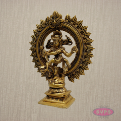 Lord Shiva Nataraja Brass Murti 9 Inch – Auspicious Tandava Form Idol