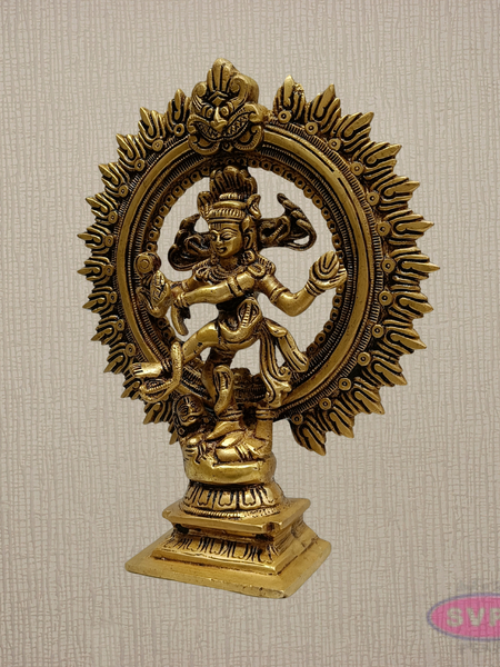 Lord Shiva Nataraja Brass Murti 9 Inch – Auspicious Tandava Form Idol