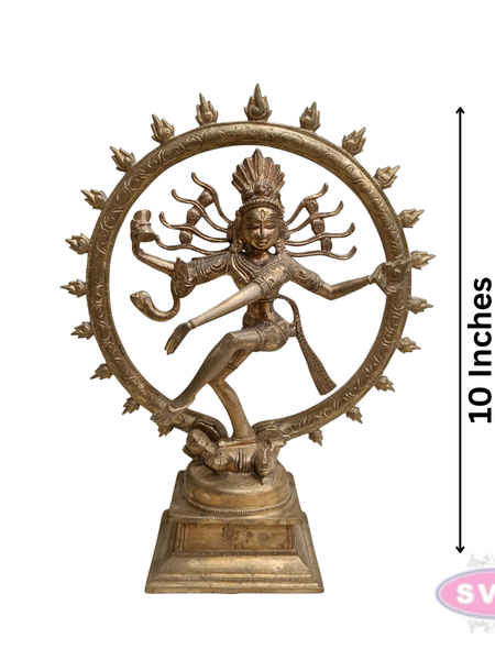 Panchalogham Nataraja Idol – 10 Inch Traditional Shiva Statue