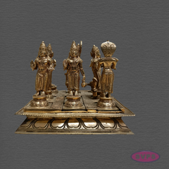 Panchaloha Navagraha Idol Set with Decorative Base | Traditional Hindu Nine Planet Deities | Handmade Pooja Murti for Home Temple, Vastu & Spiritual Worship | 7 x 8 Inches