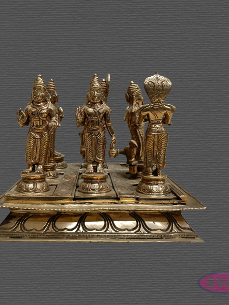Panchaloha Navagraha Idol Set with Decorative Base | Traditional Hindu Nine Planet Deities | Handmade Pooja Murti for Home Temple, Vastu & Spiritual Worship | 7 x 8 Inches