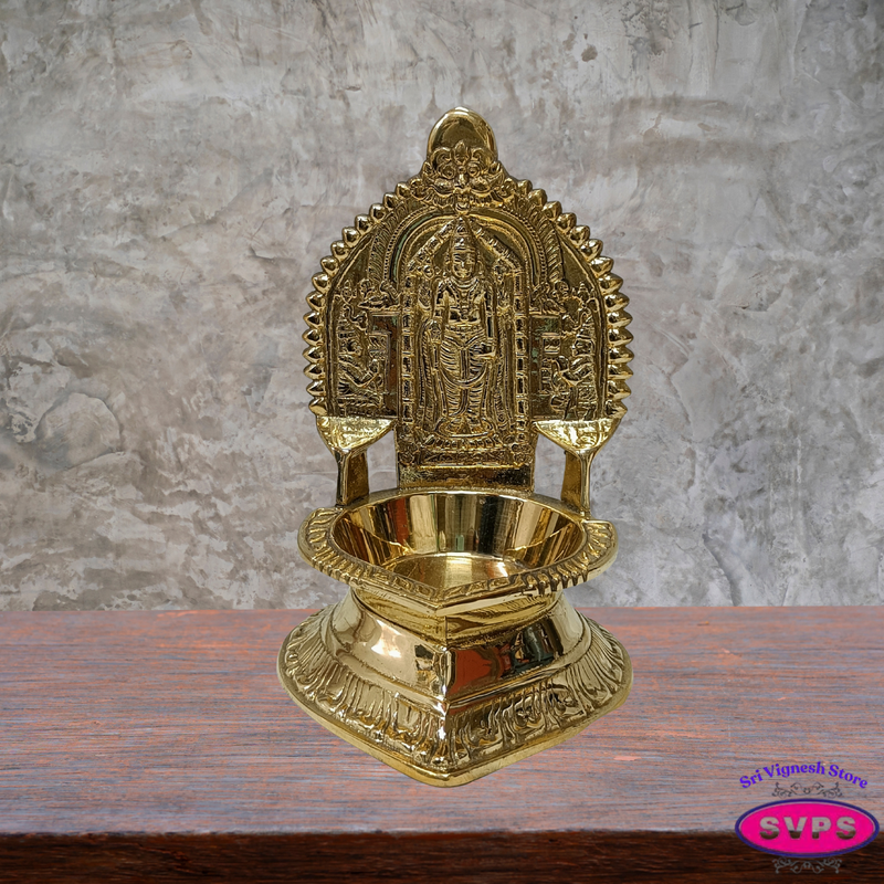 Brass Oppiliappan Vilakku – Traditional Perumal Oil Lamp for Pooja