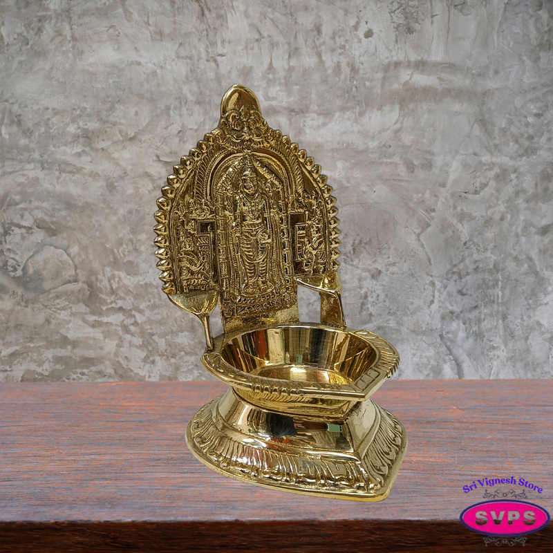 Brass Oppiliappan Vilakku – Traditional Perumal Oil Lamp for Pooja
