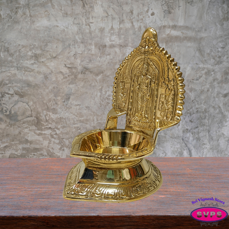 Brass Oppiliappan Vilakku – Traditional Perumal Oil Lamp for Pooja