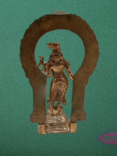 Panchalogam Andal Statue with Prabhavali – Traditional Antique Finish Idol