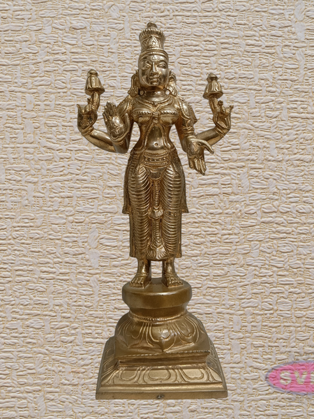 10” Panchaloha Goddess Lakshmi Statue for Pooja Room & Home Temple