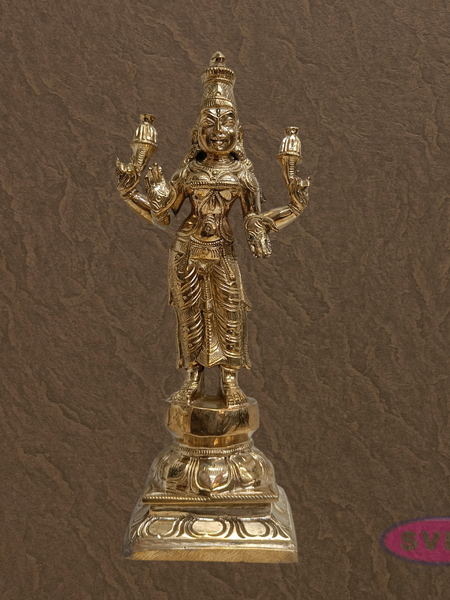 10 Inch Panchalogha Mahalakshmi Statue for Wealth & Prosperity