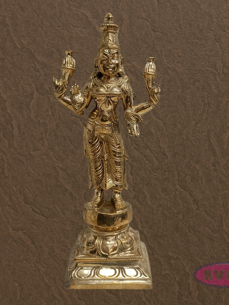 10 Inch Panchalogha Mahalakshmi Statue for Wealth & Prosperity